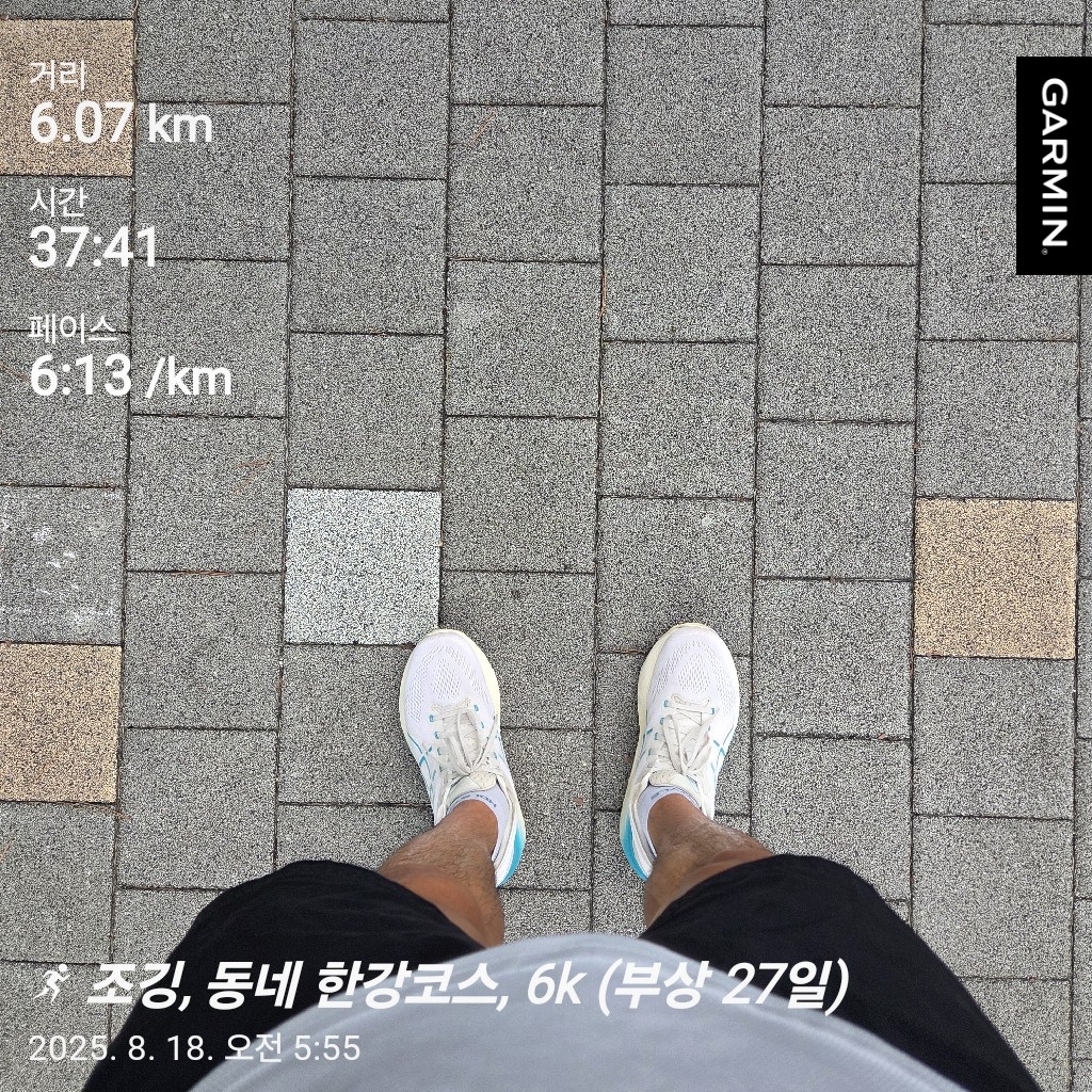 8월 18일, 완전한 휴식보다는 저강도로 짧은 러닝을 유지하자.