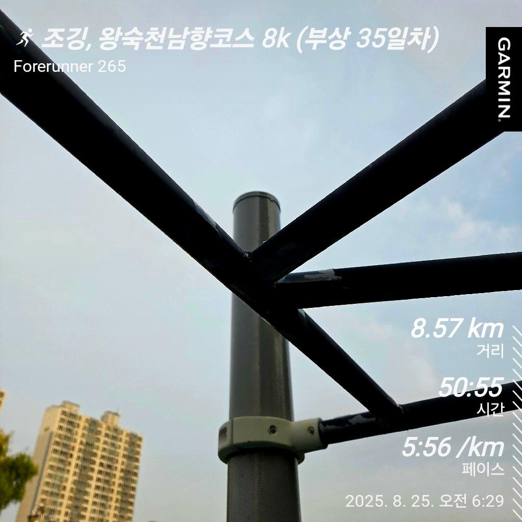 8월 25일, 부상탈출이 코앞이다. 천천히 계속 달리자.